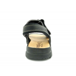 Herren Leder Sandalen Sommerschuhe Klettverschluss Riemchen Echtleder Fußbett schwarz Morxiva Casual