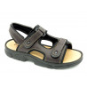 Men's Leather Sandals Summer Shoes with Self-Fastening Straps & Leather Footbed brown Morxiva Casual