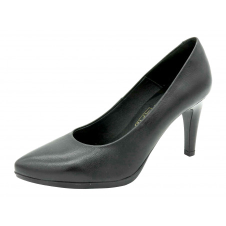 Damen Pumps schwarz Leder Stilettos Stöckelschuhe High-Heels Brautschuhe Abendschuhe 9-cm Stiletto Absatz 1251 Desireé