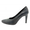 Damen Pumps schwarz Leder Stilettos Stöckelschuhe High-Heels Brautschuhe Abendschuhe 9-cm Stiletto Absatz 1251 Desireé