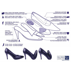 Damen Pumps schwarz Leder Stilettos Stöckelschuhe High-Heels 9-cm Absatz Desireé Made In Spain Brautschuhe Absatzschuhe
