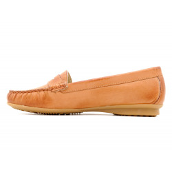 Damen Loafer Schuhe Leder Mokassins natur braun Sommer Schuhe leicht geschlossen bequem