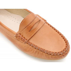 Damen Loafer Schuhe Leder Mokassins natur braun Sommer Schuhe leicht geschlossen bequem