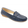 Women's Loafer navy blue Leather Moccasin light Pull-On Summer Shoes comfort lightweight