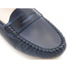 Women's Loafer navy blue Leather Moccasin light Pull-On Summer Shoes comfort lightweight