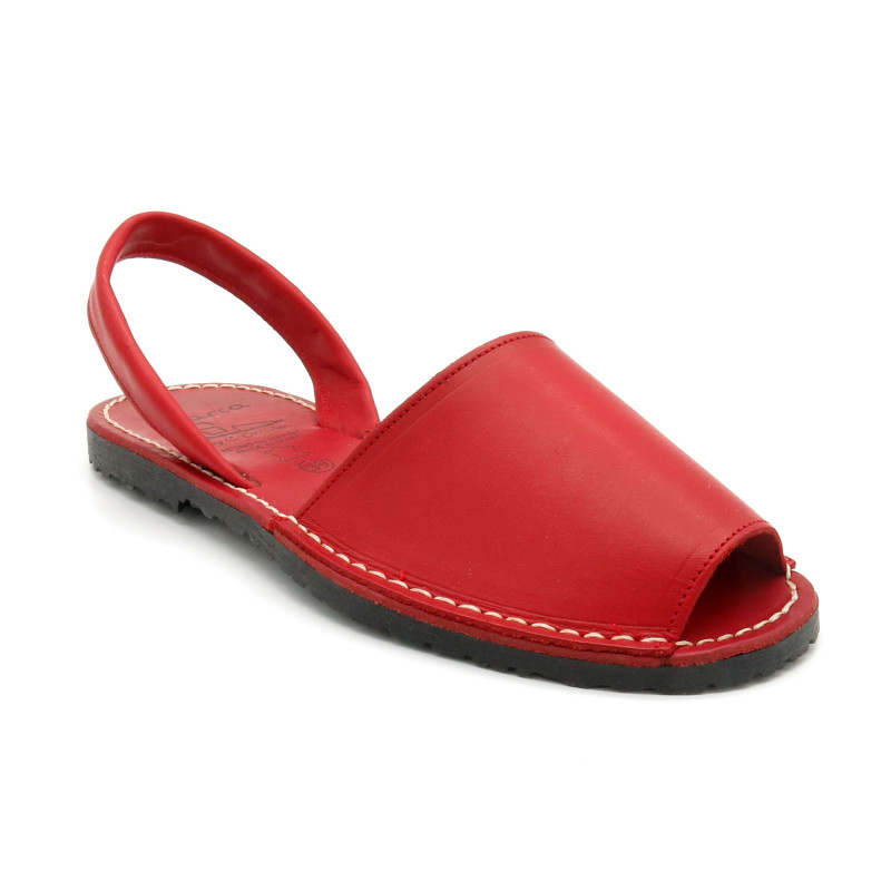 Avarca Damen Sandalen Leder rot Sommerschuhe Menorquina Sandaletten flach menorquinisch menorka spanien