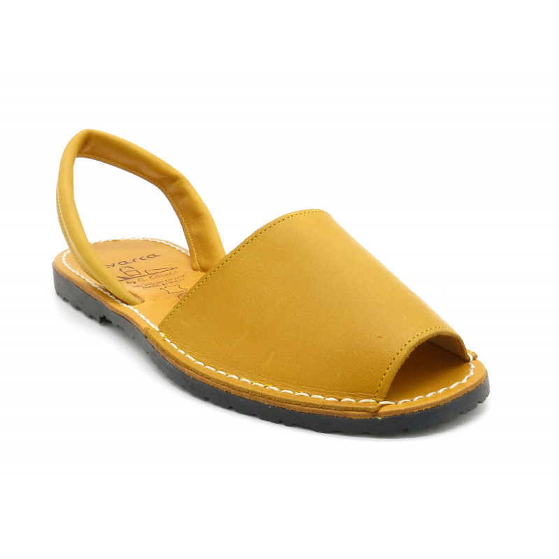 Avarca Women's Flat Sandals Leather yellow Abarca Menorquina summer Shoes multicolor colorful spanish menorca