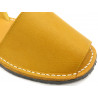 Avarca Damen Sandalen Leder gelb Sommerschuhe Menorquina Sandaletten flach offen Damensandalen menorquinisch bunt