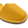 Avarca Damen Sandalen Leder gelb Sommerschuhe Menorquina Sandaletten flach offen Damensandalen menorquinisch 2010 C. Ortuño
