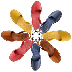 Avarca Women's Flat Sandals Leather yellow Abarca Menorquina summer Shoes multicolor colorful spanish menorca