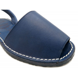 Women's Flat Sandals Leather Avarca Menorquina Menorca Shoes dark blue navy open light