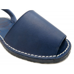 Women's Flat Sandals Leather Avarca Menorquina Menorca Shoes dark-blue navy 2010 C. Ortuño