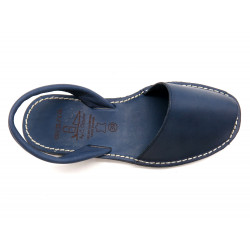 Women's Flat Sandals Leather Avarca Menorquina Menorca Shoes dark-blue navy 2010 C. Ortuño
