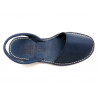 Women's Flat Sandals Leather Avarca Menorquina Menorca Shoes dark blue navy open light