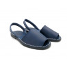 Damen Sandalen Leder blau Avarca Menorquina Sommerschuhe flach offen Abarca Sandaletten gleichtönig gleichfarbig monochrom