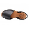Avarca Menorquina Women's Flat Sandals Leather black soft padded insole Made In Spain C.Ortuno 2201 menorca mallorca ibiza