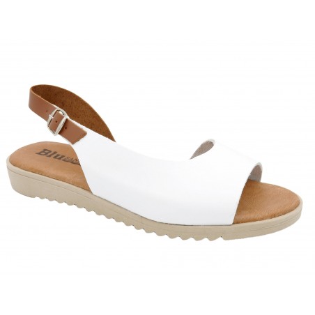 Damen Leder Sandalen weiß Sommerschuhe Echtleder Decksohle Keilabsatz sandaletten leicht offen bequem reduziert sale