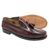 Tassel Loaffer Leather burgundy Men's Dress Shoes welted Leather Sole - MARTTELY Made In Spain