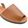 Avarca Menorquina brown Leather Women's Flat Sandals with soft padded Leather Insole