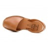 Avarca Menorquina brown Leather Women's Flat Sandals with soft padded Leather Insole