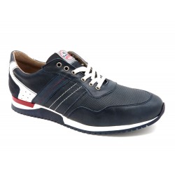 Herren Sneaker Leder Turnschuhe Freizeitschuhe Sportschuhe navy dunkel blau DJ SANTA Made In Spain