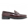 Men's Penny Loafer burgundy Leather Pull-On Dress Shoes Goodyear Welted Rubber Soles MADE IN SPAIN marttely latino