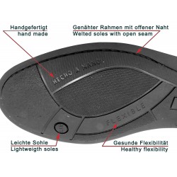 Men's Penny Loafer black Leather Pull-On Smart Shoes with Goodyear Welted Rubber Soles 1300 Latino Spain
