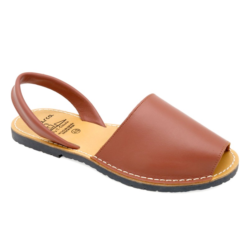 Men's Flat Sandals Leather Avarcas  brown - Avarca Menorquina - Made In Spain