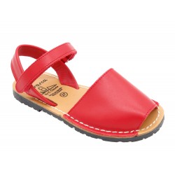 Avarca Sandalen Leder Jungen Mädchen Kinderschuhe rot Klettverschluss Sommerschuhe Sandaletten