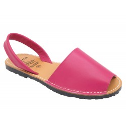 Women's Flat Sandals pink Leather Menorca Shoes Abarca Avarca Menorquina Made In Spain