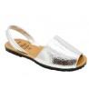 Women's Flat Sandals silver Leather Avarca Menorquina Summer Shoes metallic MADE IN SPAIN