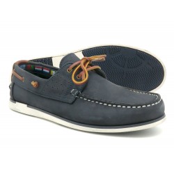 Men's Deck Shoes navy blue Nubuck Leather Moccasin Goodyear welted Topsider Casual