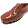 Men's Slip-On Dress Shoes classic Leather Penny Loafer Welted Leather Sole tan brown - PREMIUM LINE Made In Spain