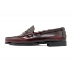 Men's Penny Loafer burgundy Leather PREMIUM Dress Shoes Goodyear Welted Leather Soles