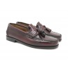 Men's Tassel Loafer burgundy Leather Pull-On Dress Shoes Welted Leather Soles PREMIUM