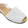 Avarca Women's Flat Sandals Glitter Sequins Leather Summer Shoes white