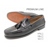 Men's Tassel Loafer black Leather Pull-On Dress Shoes Welted Leather Soles PREMIUM LINE