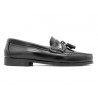 Men's Tassel Loafer black Leather Pull-On Dress Shoes Welted Leather Soles PREMIUM LINE