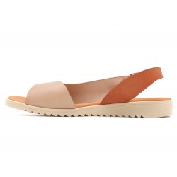 Women's Wedge Sandals beige pink Leather Summer Shoes backstrap soft-padded leather insole BluSandal Blue-Sandal spanish made