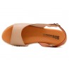 Women's Wedge Sandals pink beige Leather Wedges Shoes soft padded BluSandal 1115 Spain sale