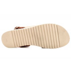 Women's Wedge Sandals beige pink Leather Summer Shoes backstrap soft-padded leather insole BluSandal Blue-Sandal spanish made