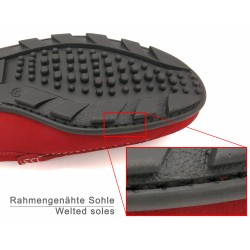 Herren Herren Mokassins Slipper aus Leder – Rote Wildleder Loafer Goodyear Rahmengenäht 980 latino marttely Spanien outlet sale