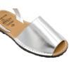 Women's Flat Sandals Leather silver metallic Avarca Menorquina Summer Shoes Made In Spain