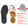 Women's Flat Sandals Leather Avarca Menorquina Summer Shoes beige Paris Eifeltower 331 Made in Spain