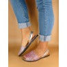 Damen Glitzer Sandalen Avarca Menorquina Sommer Schuhe mit Pailletten Leder Fersenriemchen glitter pink rosa 275 C. Ortuño