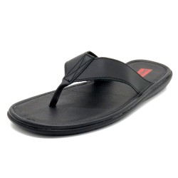 Herren Sandalen Leder Zehentrenner schwarz Echtleder Flip-Flops - Made In Spain Casual 1282