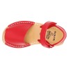 Avarca Menorquina Kid's Sandals red Leather Girl's Boy's Children Summer Shoes ortuno 207