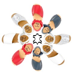 Avarca Menorquina Kinder Sandalen blau Leder Kinderschuhe Jungen Mädchen Sommerschuhe Klettverschluss ortuno 207