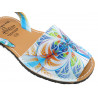 Women's Flat Sandals Leather Avarca Menorquina Summer Shoes colorful blue 334 MADE IN SPAIN