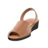 Damen Sandalen Leder braun Avarca Menorquina Keilsandalen Sommerschuhe mit Keilabsatz Ortuno 2211